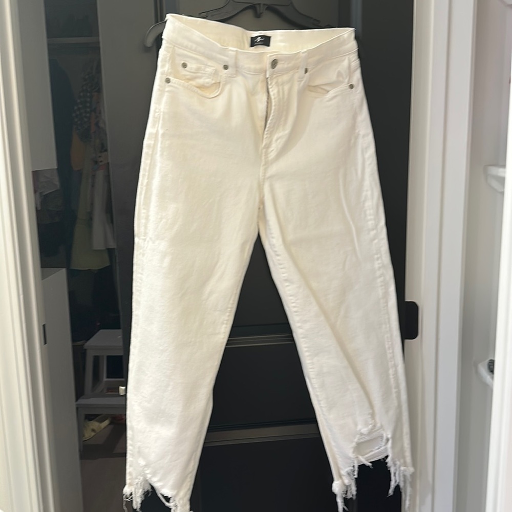7 for all man kind  white jeans 30